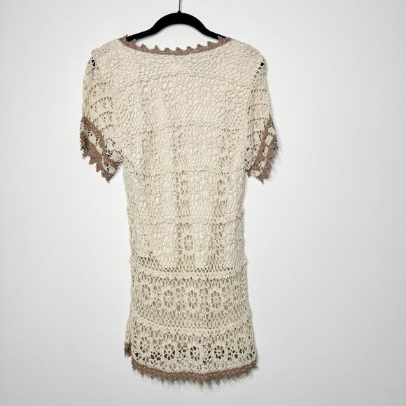 Vintage Kroshetta by Papillon Crochet Beaded 90s Skirt Set Beach Boho Medium - Picture 6 of 12